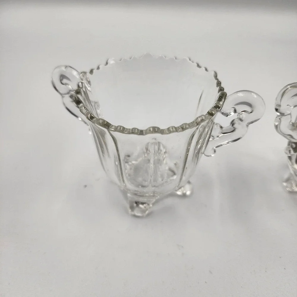 Cambridge Glass Martha Clear‎ Sugar And Milk Creamer Pitcher 1950's